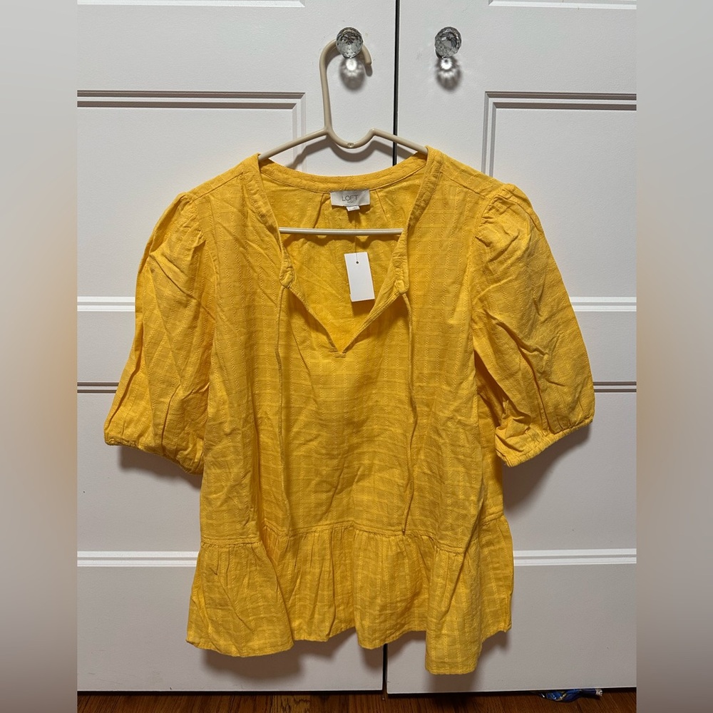LOFT NWT Mustard Yellow Blouse